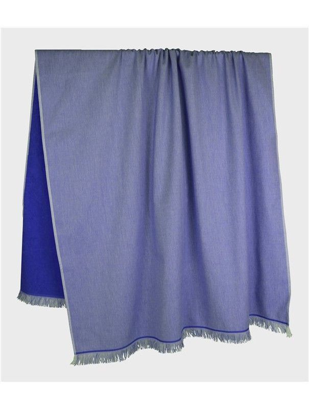 Toalla Pareo Reversible Azul Cara Rizo Cara Lisa Extragrande Lasa Portugal