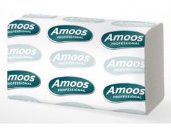 Toalla secamanos amoos industrial 2 capas 32g/m2 21x22 cm caja de 20 paquetes de 142 unidades