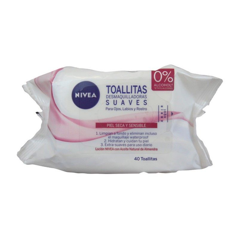 Toallitas desmaquillantes 40ud piel seca nivea