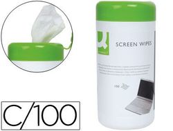 Toallitas Q-Connect Limpiadora de Pantallas y Teclados en Bote de 100 Unidades