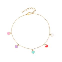 Tobillera Acero Dorado 20+5cm TAL0014DOVA Corazones