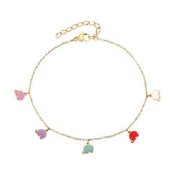 Tobillera Acero Dorado 20+5cm TAL0015DOVA Elefantes