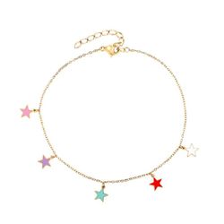 Tobillera Acero Dorado 20+5cm TAL0016DOVA Estrellas