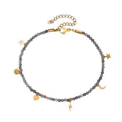 Tobillera Acero Dorado 20+5cm TAM0005DOLA Labradorita Charms