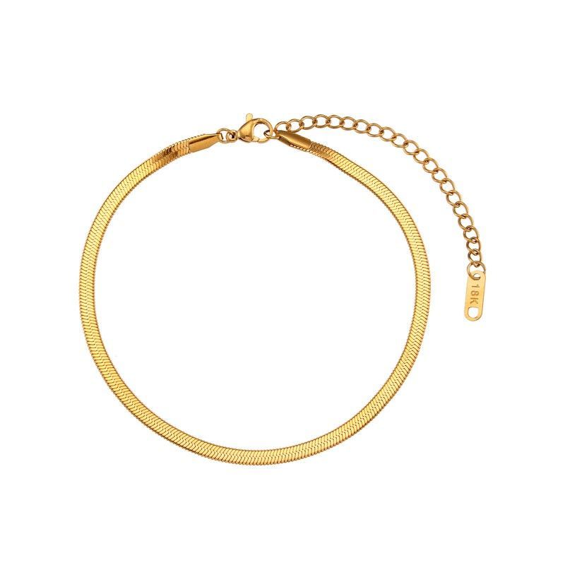 Tobillera Acero Dorado 22+6cm TAL0021DOXX03 Herryingbone