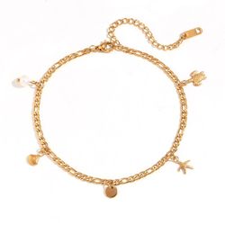 Tobillera Acero Dorado 22+6cm TAM0006DOPA Animales Perla