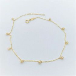 Tobillera Oro 18kts 9 Bolas 24-26cm  PT30/401/1114