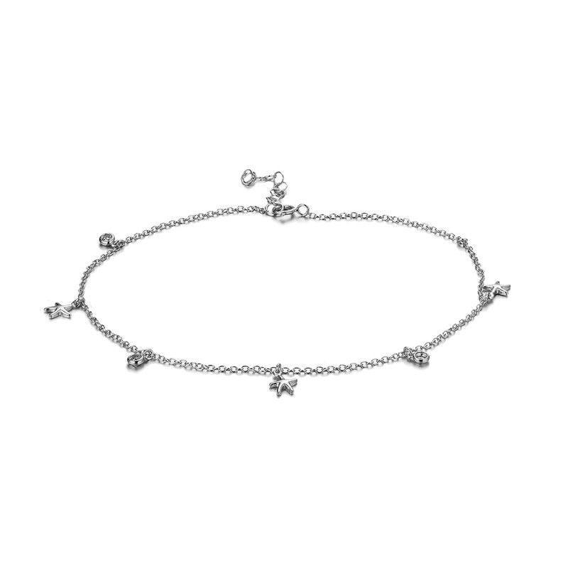 Tobillera Plata 22+4cm TOZ0002RH Estrellas Circonitas