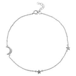 Tobillera Plata 24+2cm TOL0013RH Luna Estrella