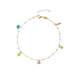 Tobillera Plata Dorada 21+5cm TOL0028DOMT Suerte Enamel