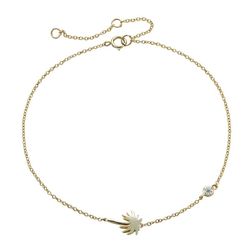 Tobillera Plata Dorada 25+2cm TOZ0012DOCZXX Palmera Circonitas
