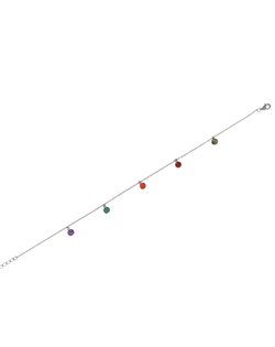 Tobillera Plata Mujer PTOB13 Circonitas Multicolor