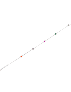 Tobillera Plata Mujer PTOB16 Circonitas Multicolor