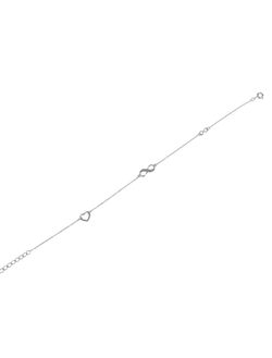 Tobillera Plata Mujer PTOB21 Corazón & Infinito