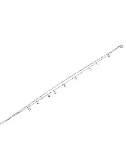 Tobillera Plata Mujer PTOB44 Cadena Doble Estrellas Media Lunas