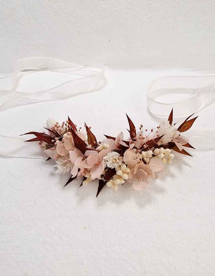 Tocado de Flores Cintura 4X14 cm Colección Camel