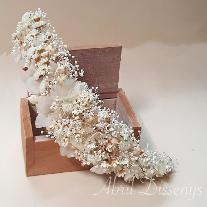 Tocado Grande Blanco Beige