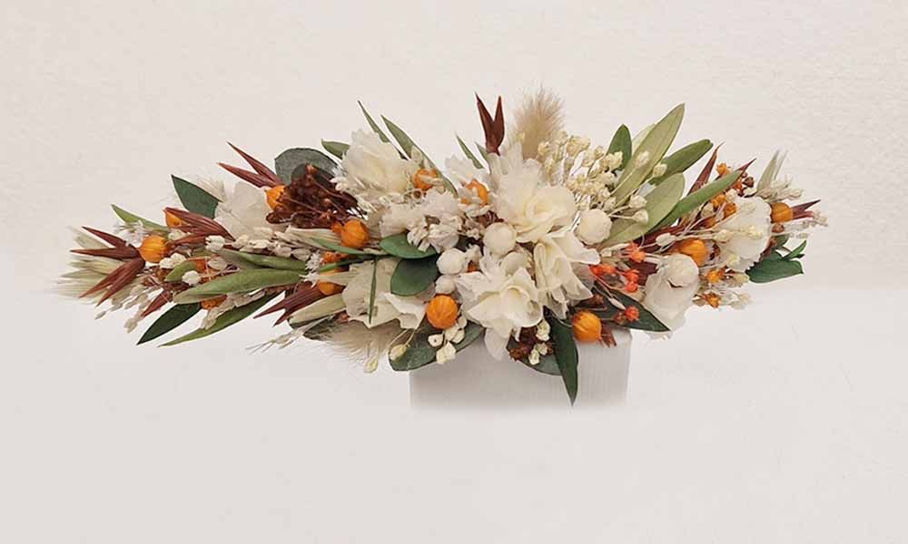 Tocado Naranja Ocre Vesta 15cm