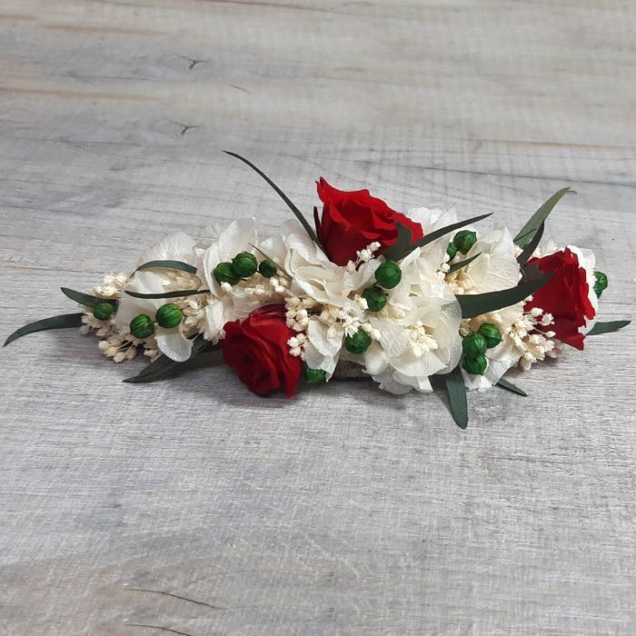 Tocado o Peineta de Lino y Rosas