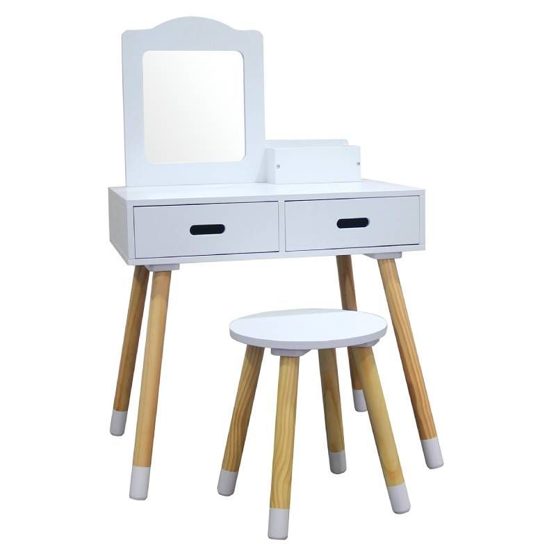 TOCADOR CON TABURETE MADERA