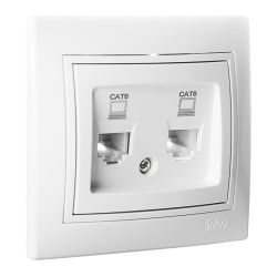 Toma Doble De Datos Rj4 Cat6 Serie Europa Solera Erp88/2U