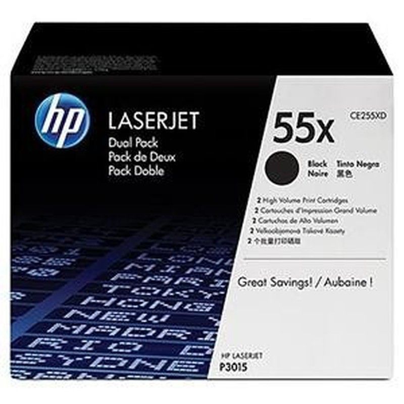 Toner original hp ce255xd negro