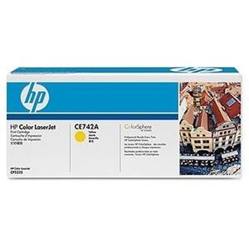 Toner original hp ce742a amarillo
