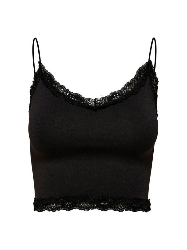 Top corto con detalle puntilla Only Black