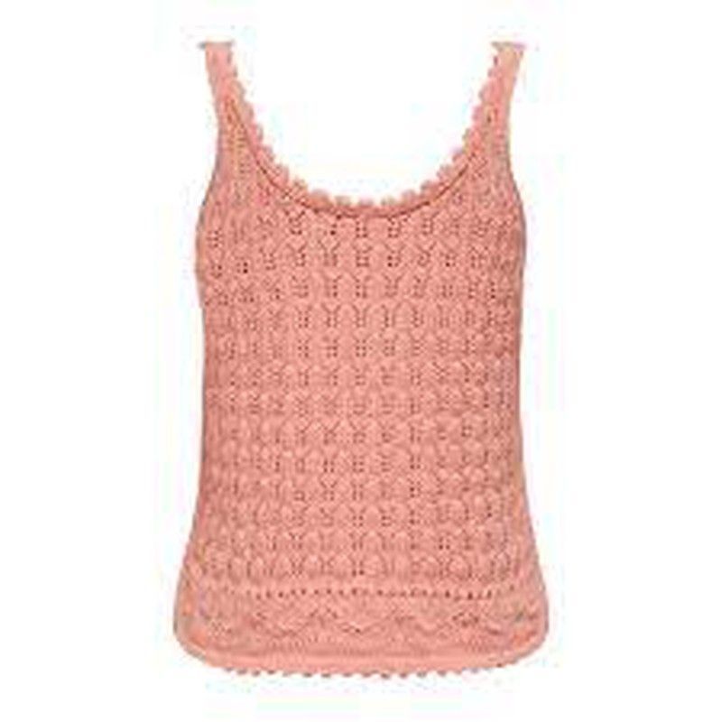 Top de punto de tirantes calado Only Light Pink