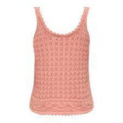 Top de punto de tirantes calado Only Light Pink
