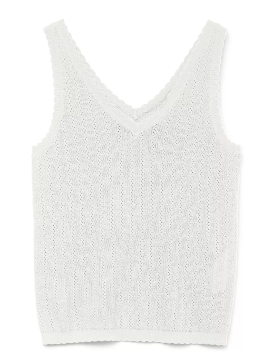 Top de punto de tirantes cuello pico Vero Moda Snow White