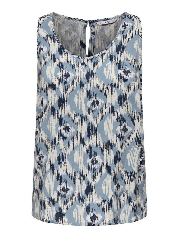 Top de tirante ancho con estampado geométrico Only Faded Denim