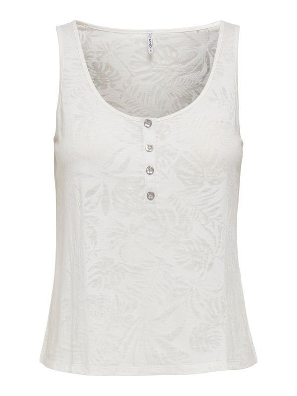 Top de tirantes básico con botones Only Cloud Dancer