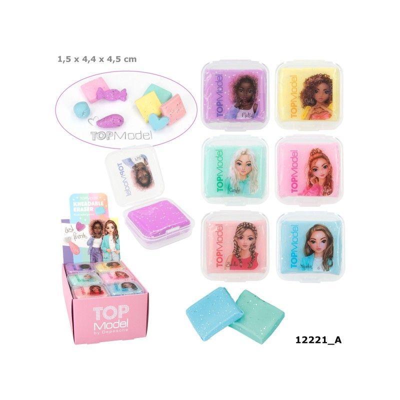 Top Model - Goma De Borrar Maleable Pastel - AMARILLO\AZUL