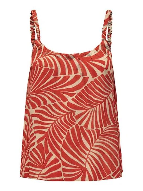 Top tirantes con estampado hojas tropicales Only Pureed Pumpkin