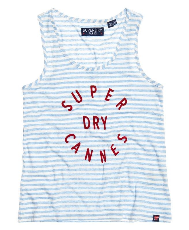 Top tirantes con rayas marineras con letras Superdry Seafoam