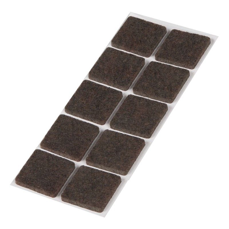 Tope fieltro autoadhesivo EHL Fieltro Marrón. .10 Uds. 20X20 Mm.