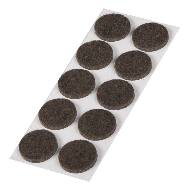 Tope fieltro autoadhesivo EHL Fieltro Marrón. .10 Uds. Ø 22 Mm.