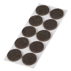 Tope fieltro autoadhesivo EHL Fieltro Marrón. .10 Uds. Ø 22 Mm.