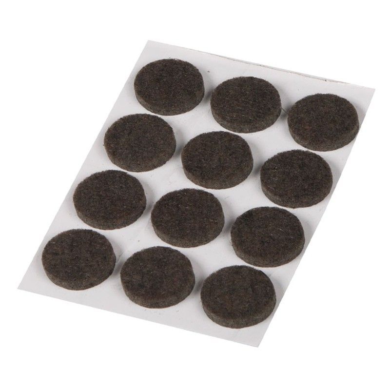 Tope fieltro autoadhesivo EHL Fieltro Marrón. .12 Uds. Ø 18 Mm.