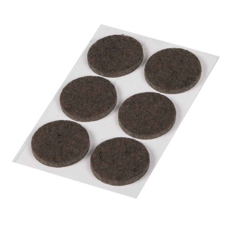 Tope fieltro autoadhesivo EHL Fieltro Marrón. .6 Uds. Ø 28 Mm.