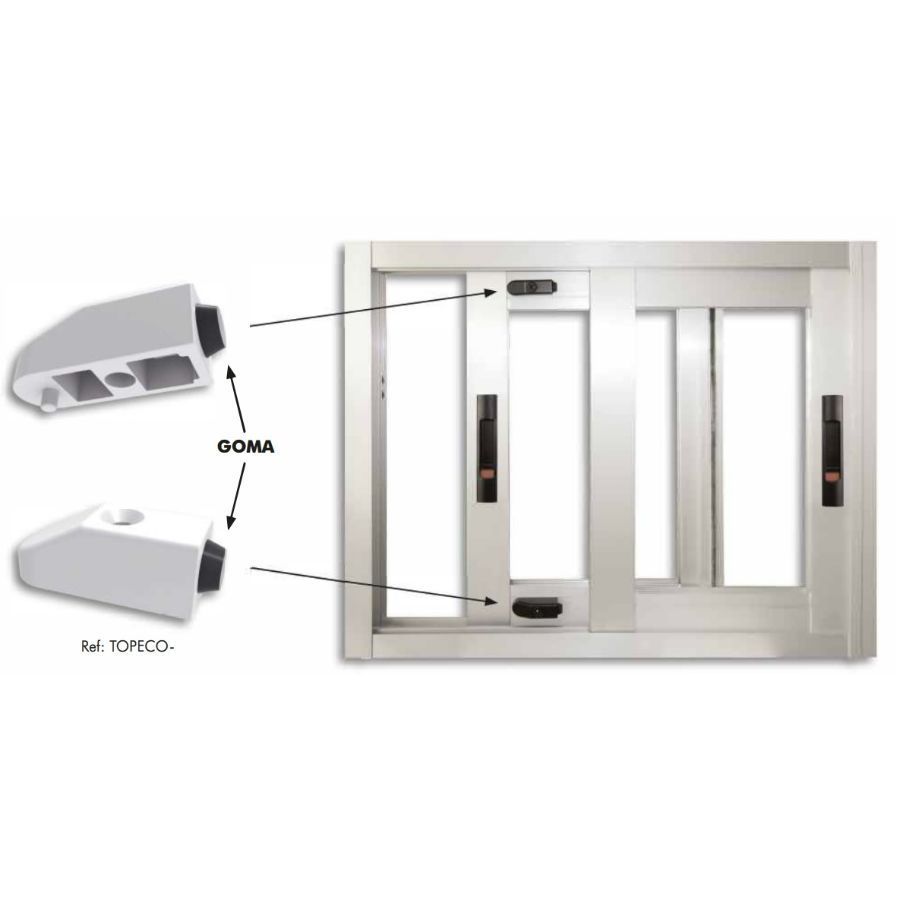 TOPE PARA PUERTAS Y CORREDERAS PLATA