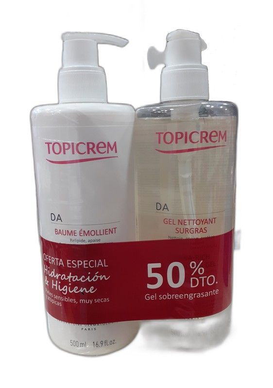 Topicrem Da pack bálsamo emoliente 500 ml  + gel 500 ml
