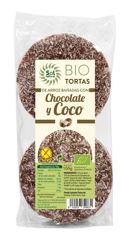 Tortas De Arroz Chocolate Y Coco Bio 100 G
