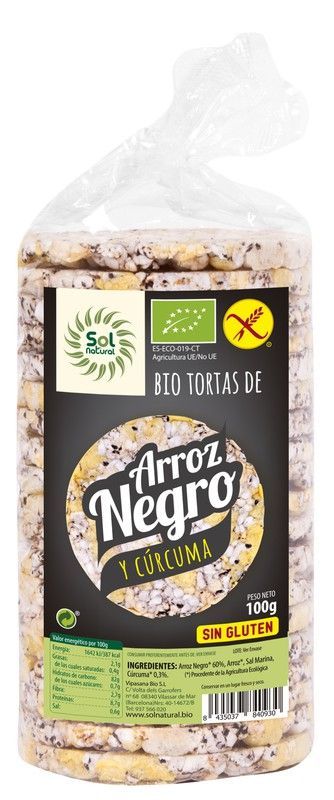 Tortas De Arroz Negro Y Curcuma Bio 100 G