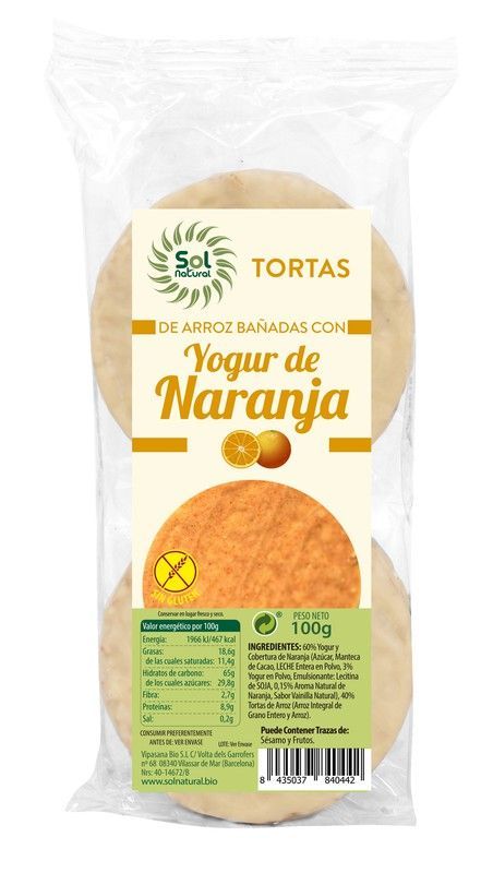Tortas De Arroz Yogur Y Naranja 100 G
