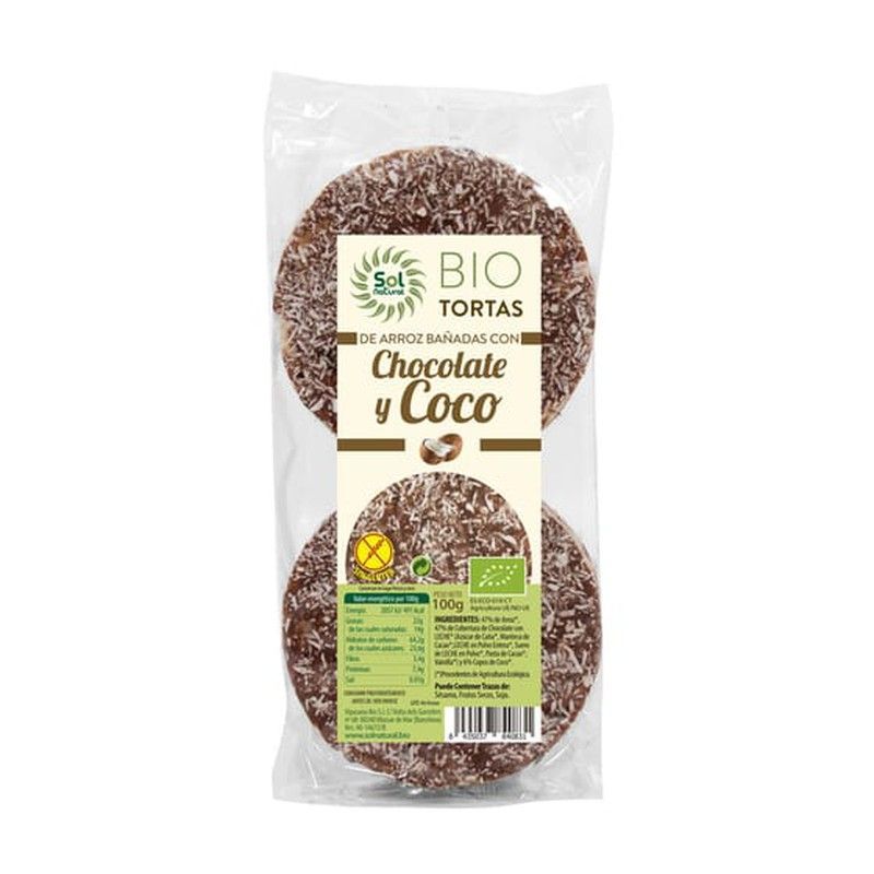 Tortitas Arroz Chocolate Negro Y Coco 100gr Sol Natural