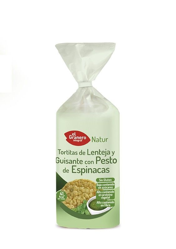 Tortitas Lenteja Y Guisantes Con Pesto De Espinaca