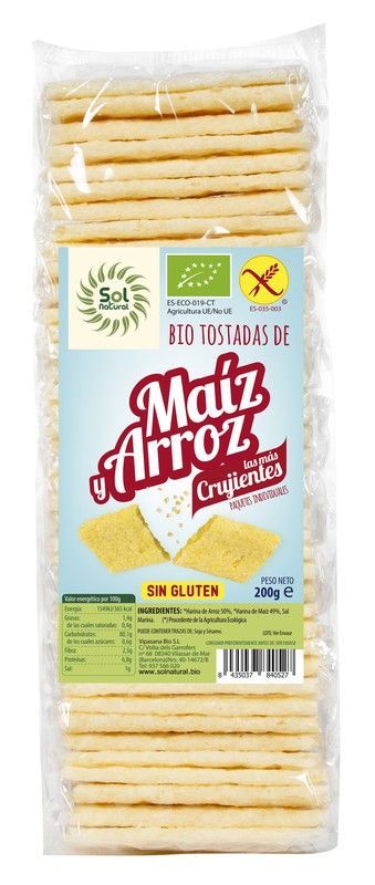 Tostadas De Maiz Y Arroz Bio Sin Gluten 200 G