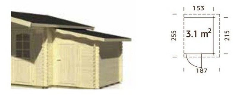 Trastero lateral de madera 255 x 187 cm 3.1 m2 la28-1624  102801